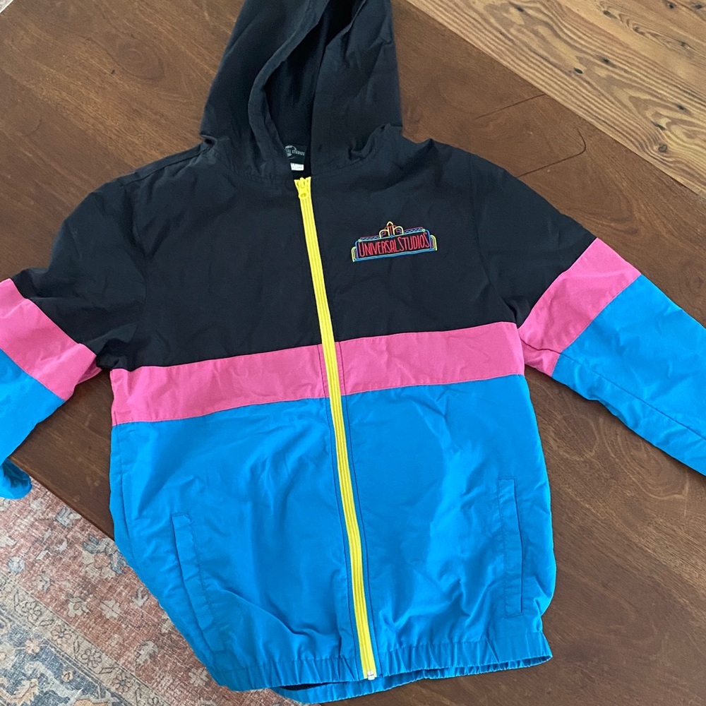 Universal Studios Black and Pink Jacket with Yellow Zipper